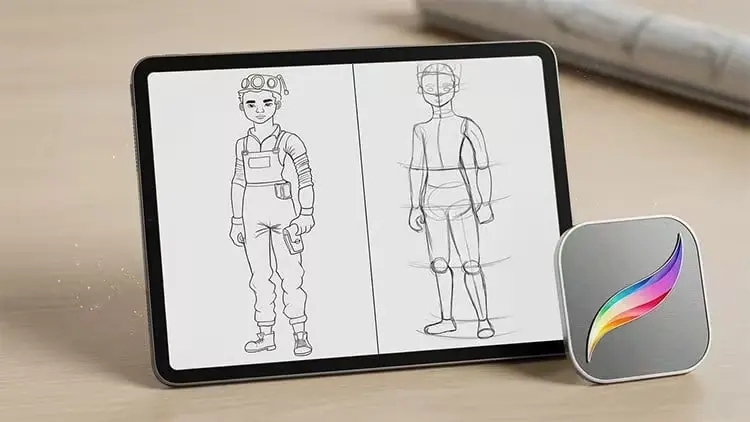 Procreate 中的人物绘制和角色装备