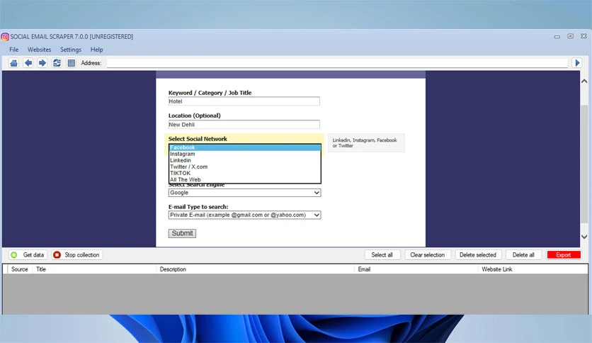 68a41cb6b8471-estrattoredati-social-email-extractor-screenshot4